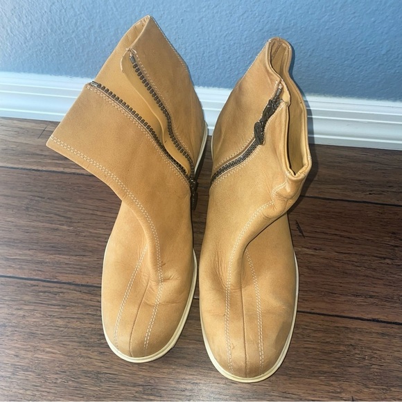 Y2K timberland boots ankle boots wedge boots heel leather boots zipper boots - Picture 3 of 16